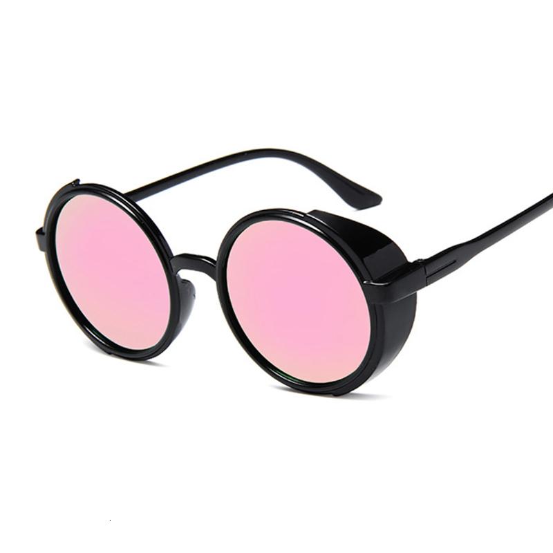 

Sunglasses Brand Designer Steampunk Style Woman Vintage Round Sun Glasses Male Female Colorful Mirror Retro GafasSunglassesSunglasses