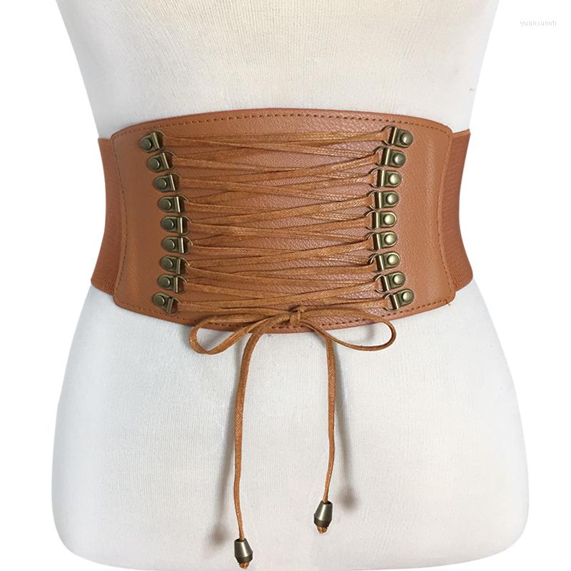

Belts Fashion Women Wide Belt Elastic Pu Leather Dress Rivet For Ladies Black Blue Red Femme Corset WaistbandBelts