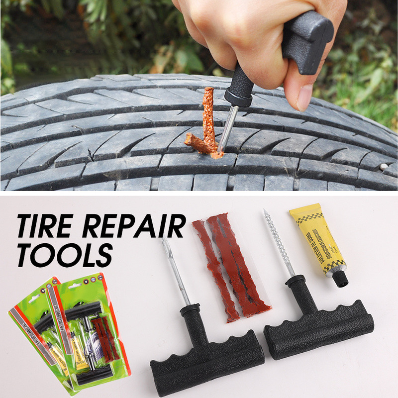 

Car Tire Repair Tool Set for Bicycle Auto Motorcycle Tubeless Tyre Puncture Quick Repairing Kit with Glue Rubber Stripes Tools