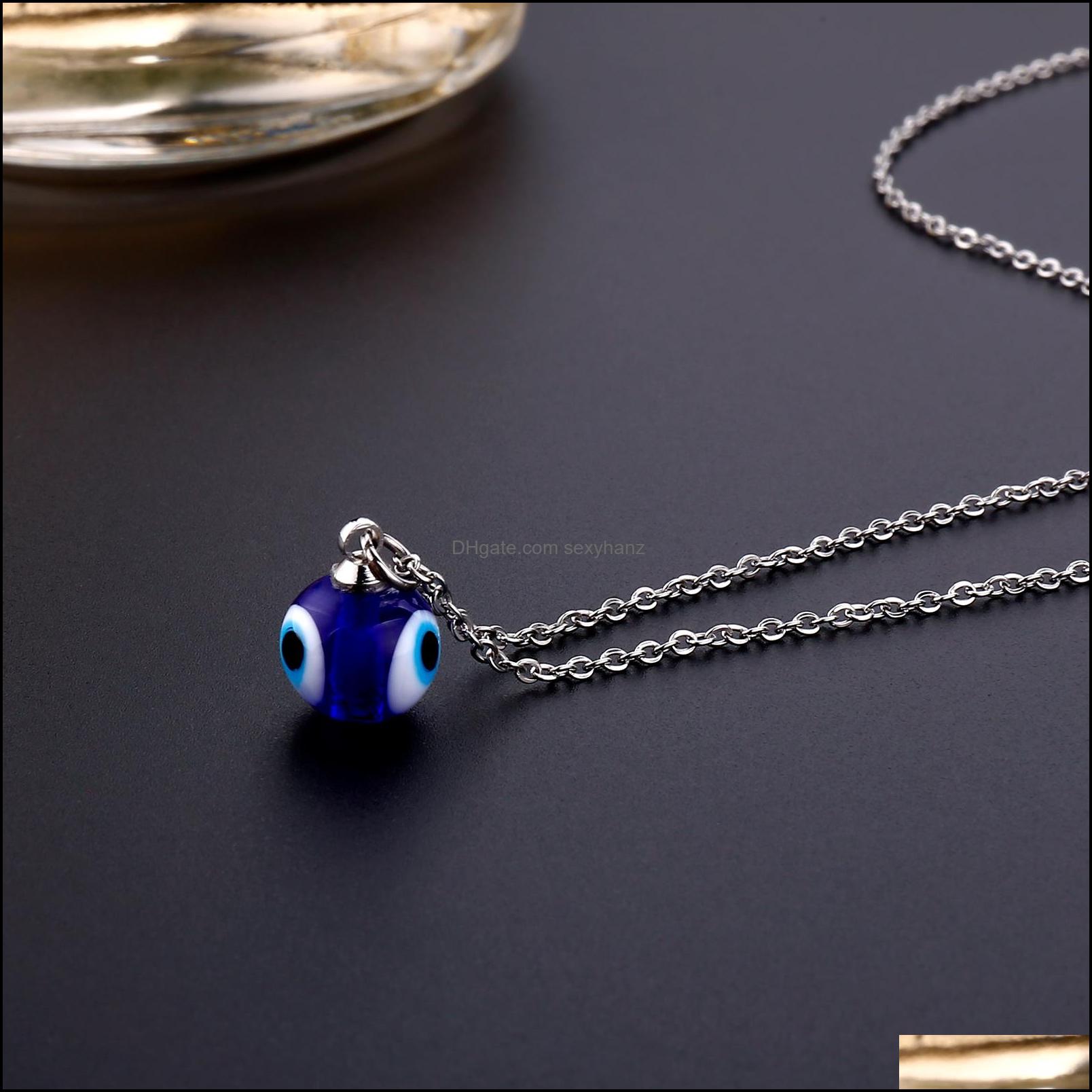

Pendant Necklaces Pendants Jewelry Evil Eye Chain Necklace Blue Eyes Amet Ojo Turco Kabh Protection Dhs97