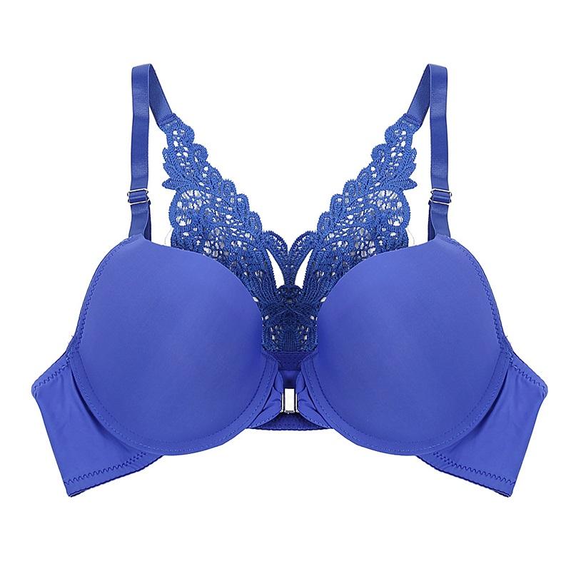 

Bras Sanderala Sexy Women Front Buckle Y-type Closure Bra Lace Push Up Bralette Underwire Seamless Female Lingerie Underwear, Black