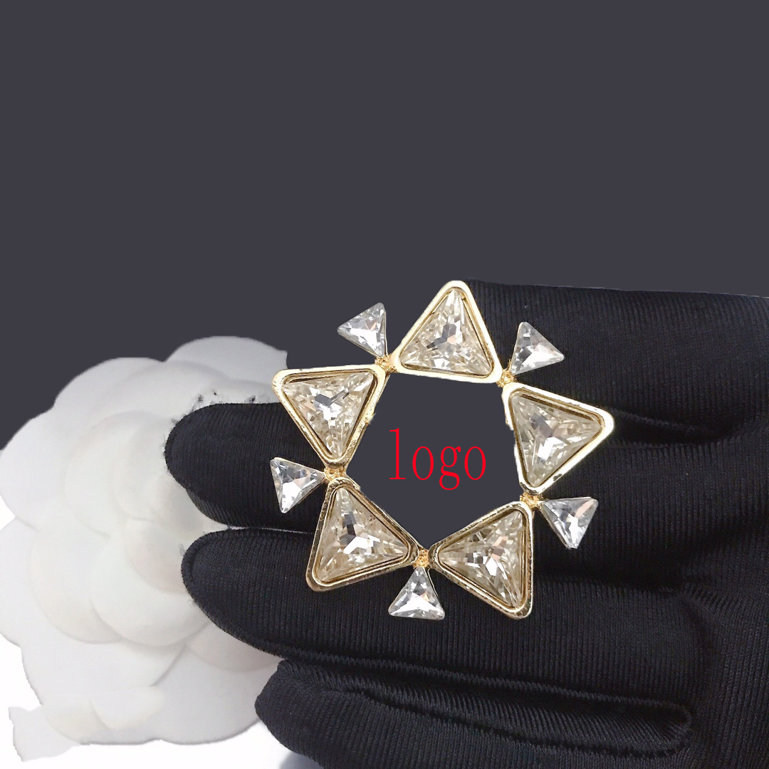 20style Mixed Simple Designer Double Letter Pins Women Gold Silver Crystal Pearl Brooches Luxury Brand Suit Pin Wedding Letters Brooch Jewelry Ac