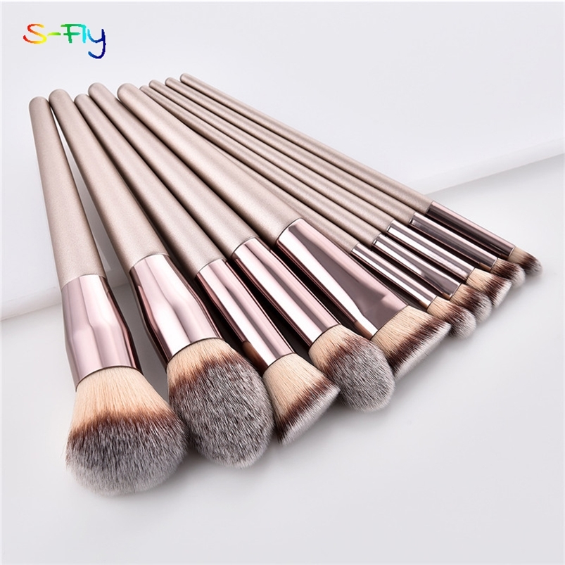 

410pcs Champagne makeup brushes set for cosmetic foundation powder blush eyeshadow kabuki blending make up brush beauty tool 220613