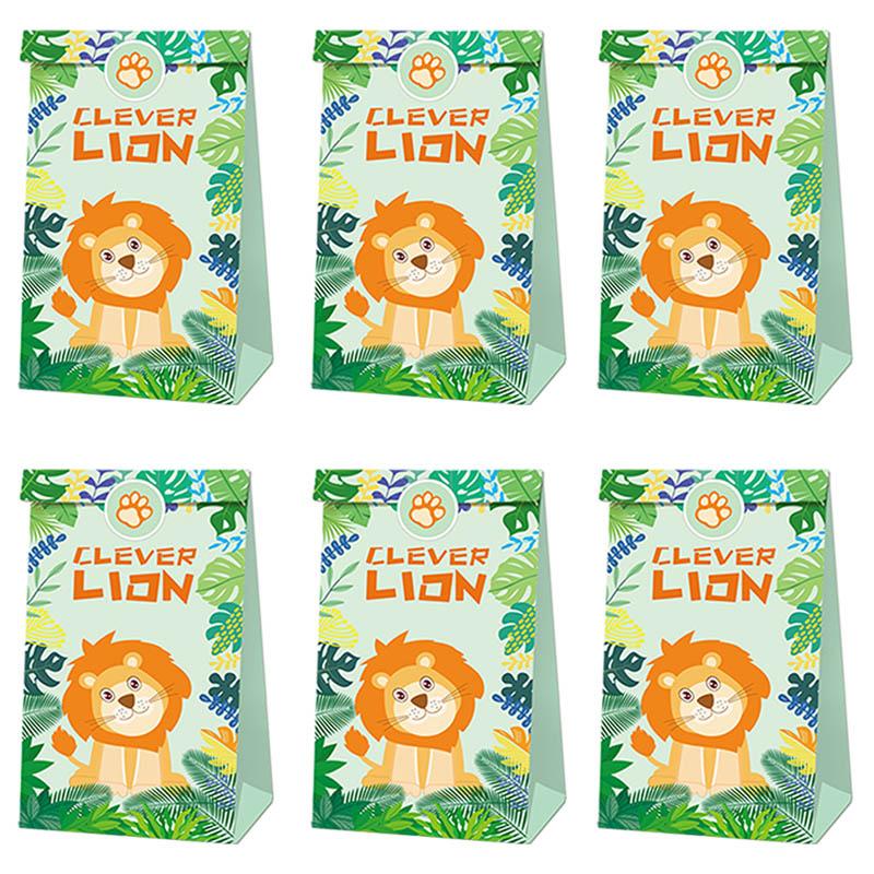 

Gift Wrap 6-piece Animal Party Bag Birthday Kids Candy Snack Jungle Wild Theme Baby Shower