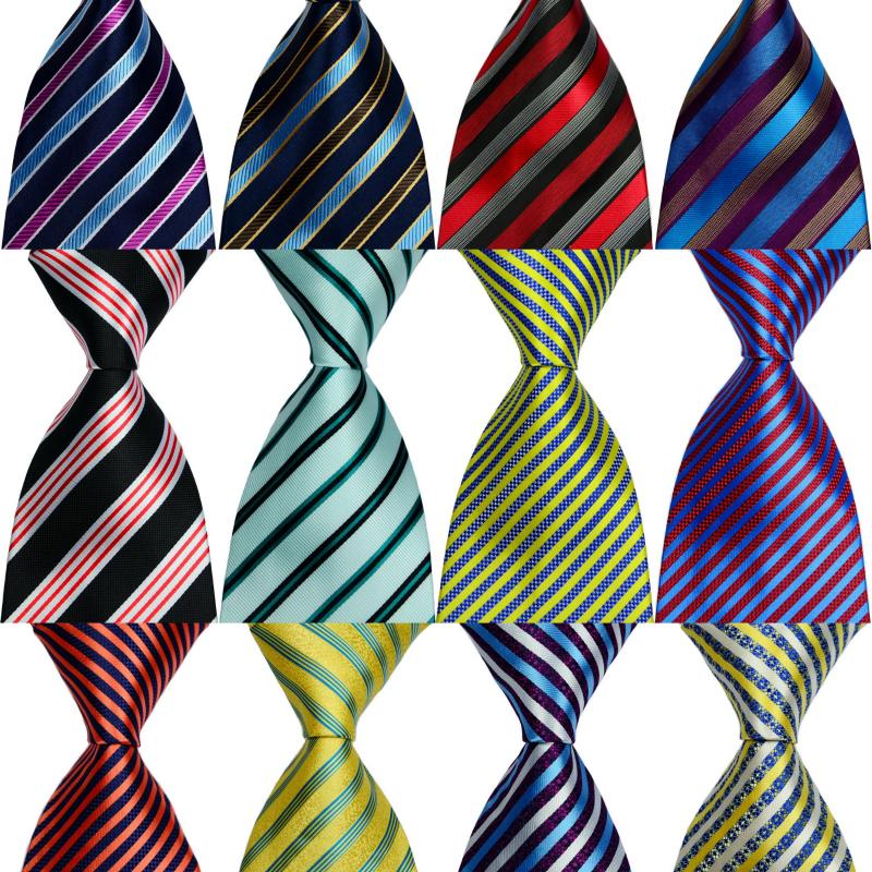 

Bow Ties Silk Striped Tie For Men's Necktie Blue Red Yellow Jacquard Party Wedding Woven Fashion DesignBow