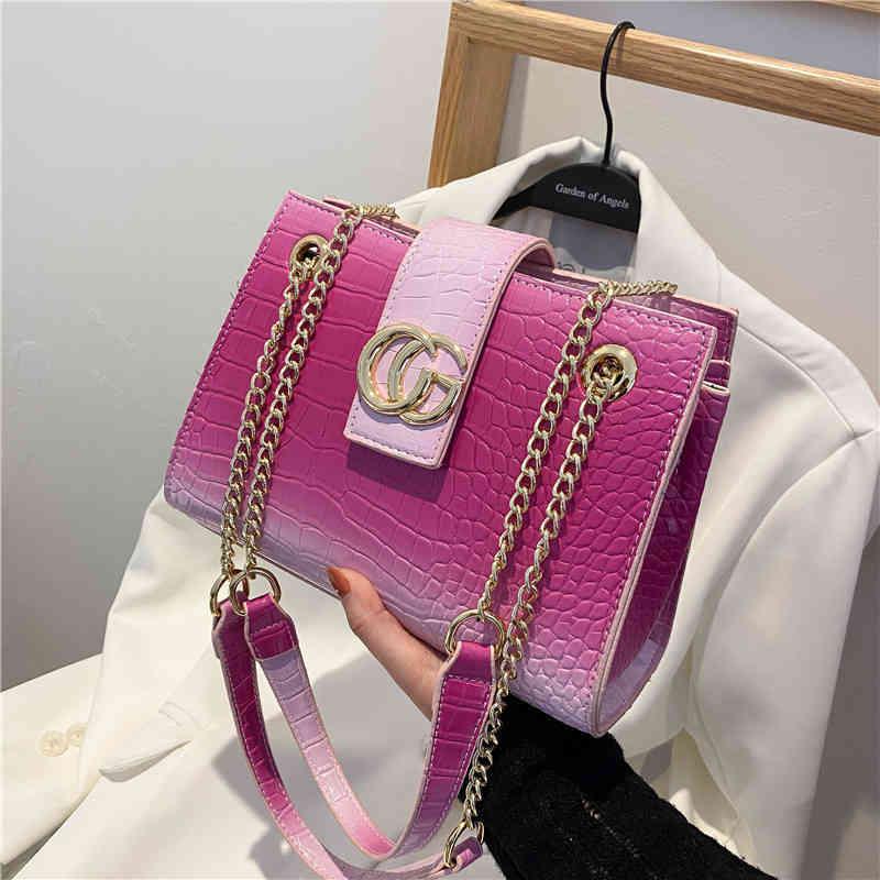 sac Fashion Nouveaux sacs pour dames s Nouvelle cha○ne de contraste de couleur ←paule cor←enne Messenger simple sac ¢ main