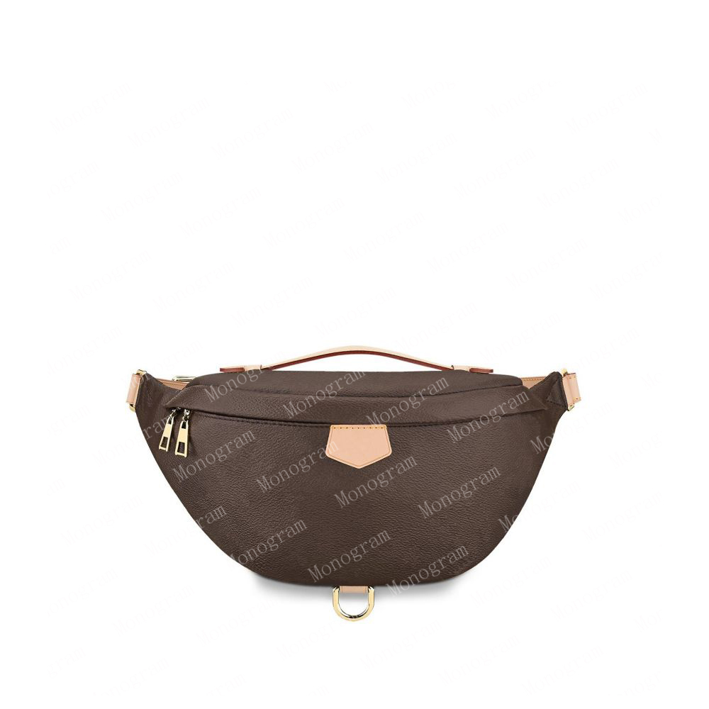 2022 Waist Bag Bumbag Mens Bags Fannypack Brown Flower Leather Crossbody Purses Messenger Men Leather Clutch Handbag Fashion Wallet 43644 44812 #LMB-01