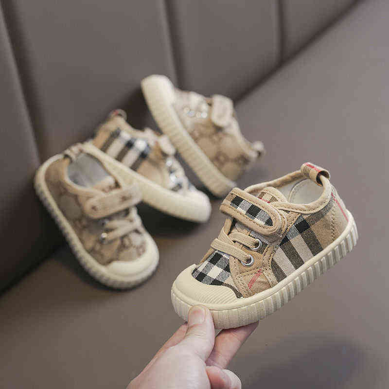 Chaussures en toile de camouflage à carreaux pour enfants, chaussures de printemps et d'automne en Biscuit pour garçons et filles, à semelle uniq