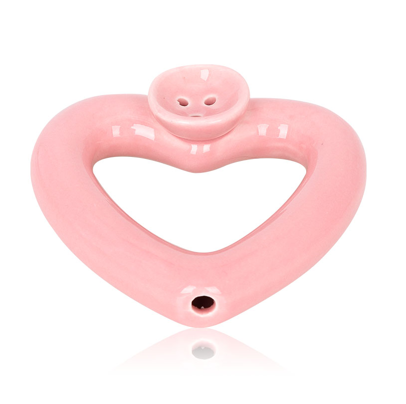 

Pink Ceramic Heart Shape Smoking Herb Pipe with Tobacco Bowl Tobacco Pipe Smoke Pipes Accessories