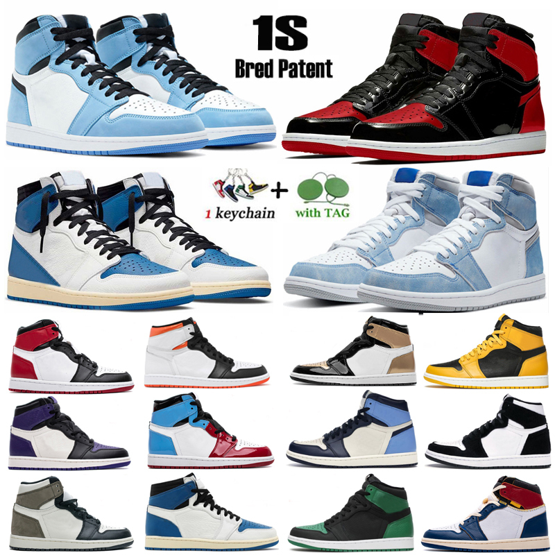 

2022 1s Basketball Shoes Patent Bred Hyper Royal University Blue 1 Hight Og Men Sneakers Chicago Mocha Pollen Obsidian Women Outdoor Sports, 40