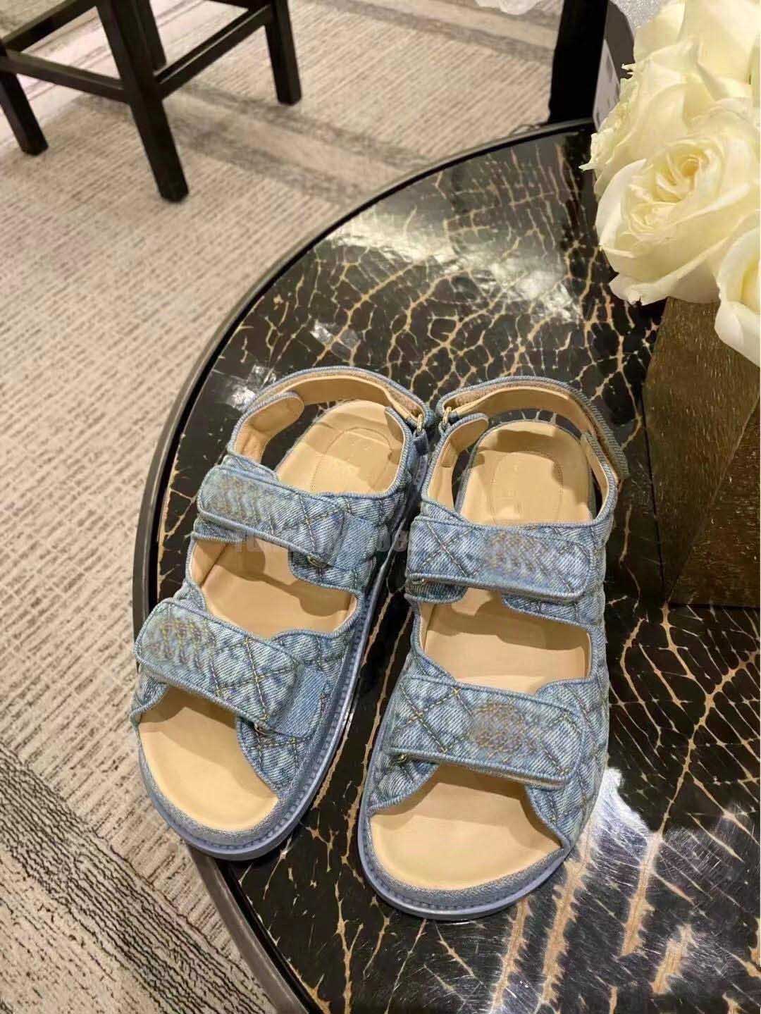

Women Sandals High Quality Womens Slides Crystal Calf leather Casual shoes quilted Platform Summer Beach Slipper 35-42 2023, Color 6