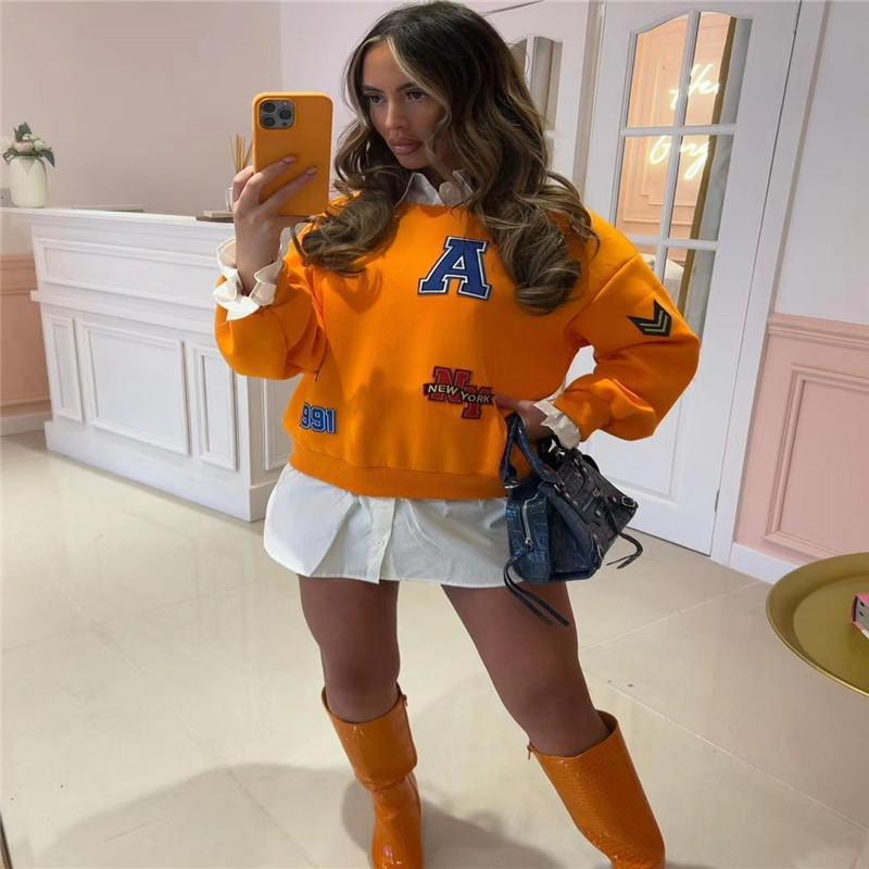 

Women' T-Shirt Women' Arrival Fashion Label Letter Sweater Fake Two-Piece Shirt Lapel Loose Top Mid-Length 2022, Black
