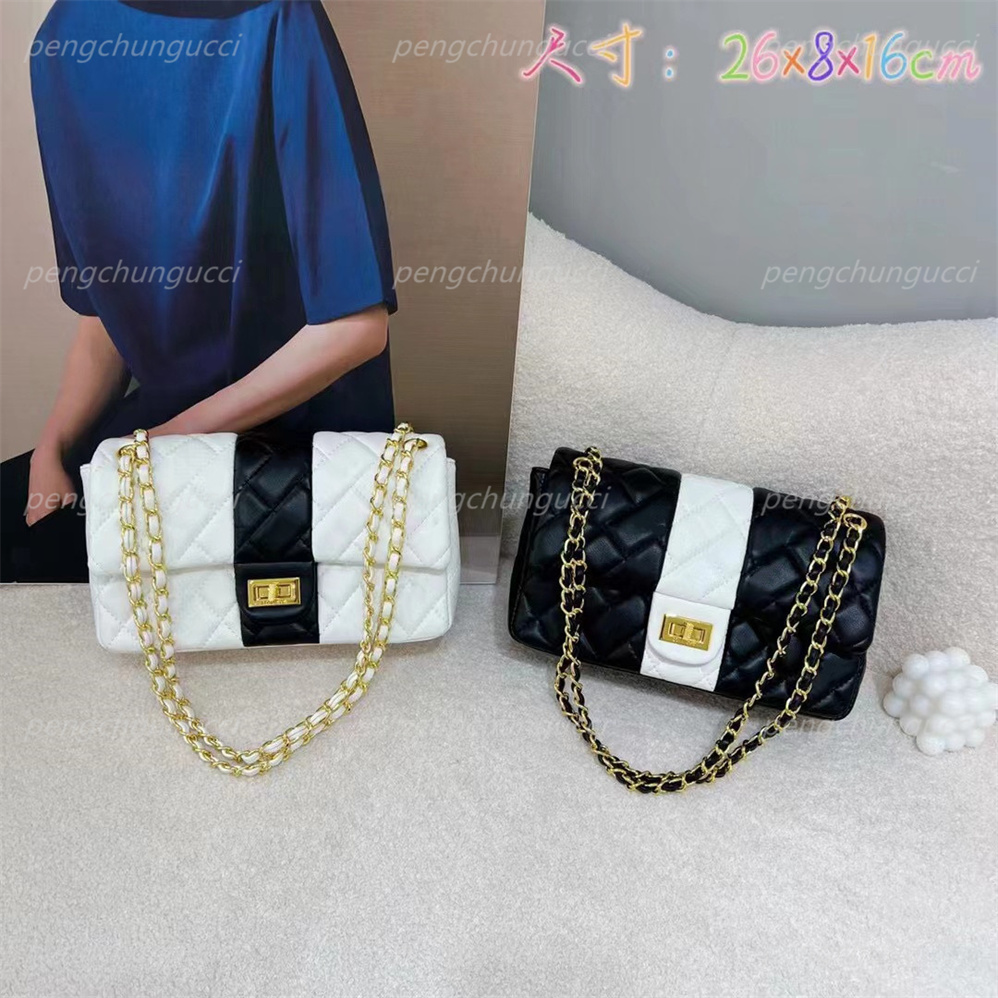 

Top sheepskin Plaid women's shoulder bag brand designer high quality leather classic handbag women's shoulder bags handbags shoulder Wallets, White