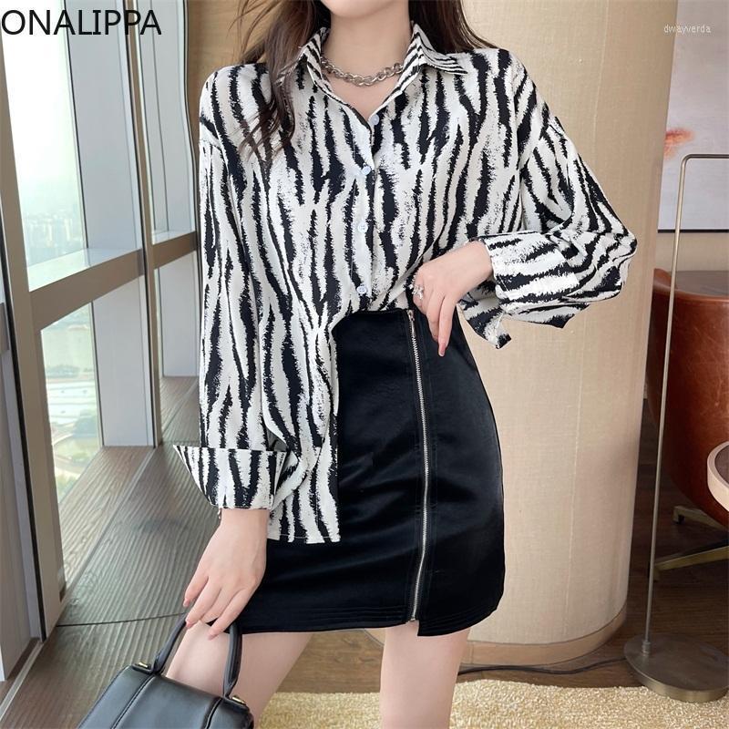 

Women's Blouses & Shirts Onalippa Fashion Zebra Women Retro All Match Chic Design Sense Ladies Top Single Breasted Loose Casual Comfortable, Photo color