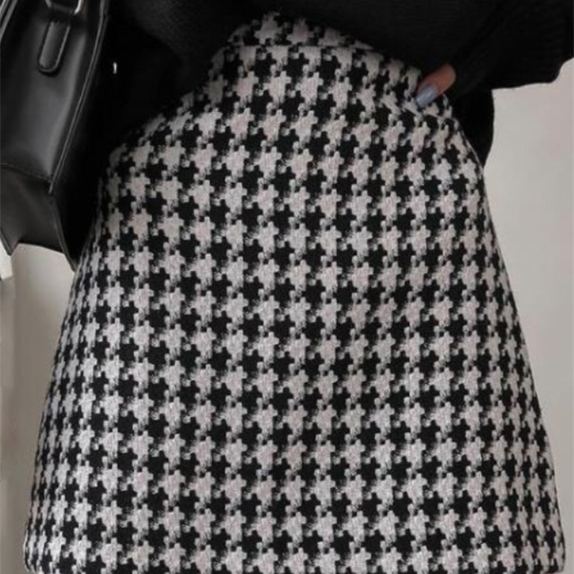

Msfancy Plaid Mini Skirt Women Black White Fashion Official Faldas Mujer Korean Style High Waist Short Jupe 220401