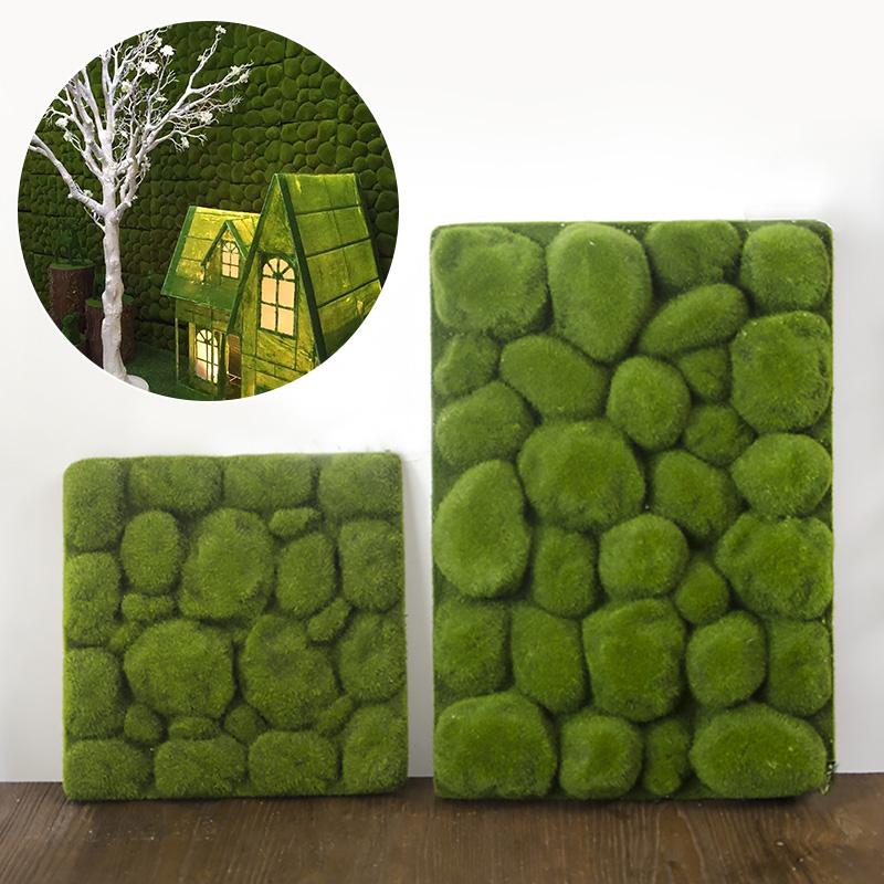 

Decorative Flowers & Wreaths Artificial Foam Green Moss Mat Wall Grass Panel Lawn Garden Decoration Lawns Turf Carpets FakeDecorative, 35x50cm