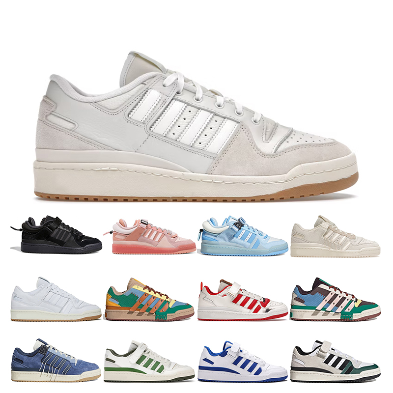 

Bad Bunny x Forum Buckle Low Casual Shoes men women Core Black Easter Egg Patchwork White Gum Home Alone sports sneakers trainers fashion, 9 crew green