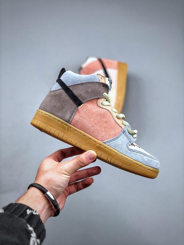 

Quality Skateboard Shoes SB Duks High Pro SB Spectrum Grey/Black-Terra Blush First Layer Cowhide Suede Leather Outdoor Rainers In Shoe 1Top