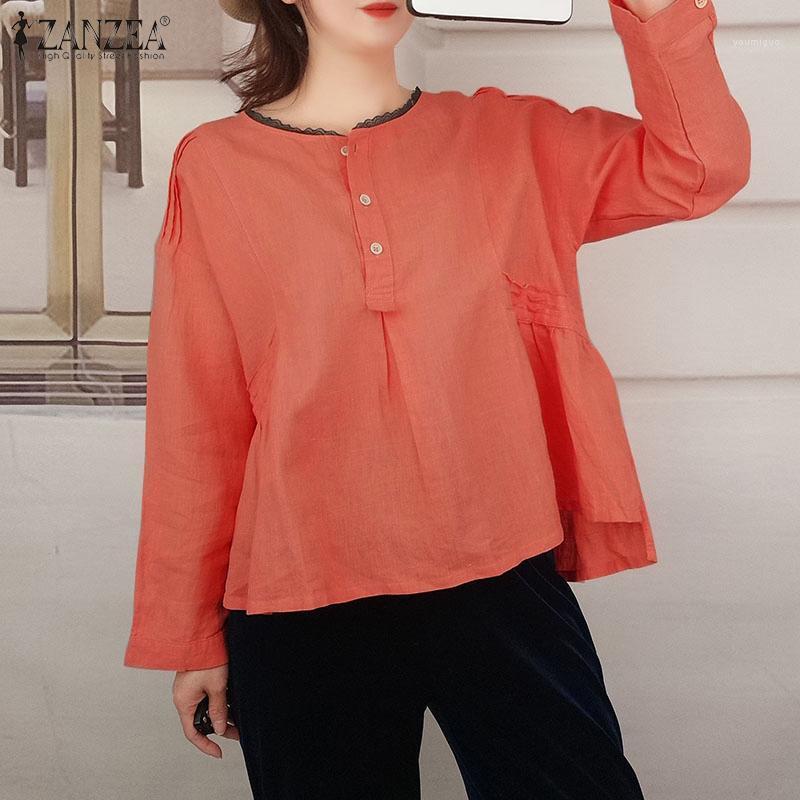 

Women' Blouses & Shirts 2022 Elegant Cotton Autumn Blouse Casual Long Sleeve Blusas Female Lace Patchwork Tops Plus Size Tunic 7, Orange