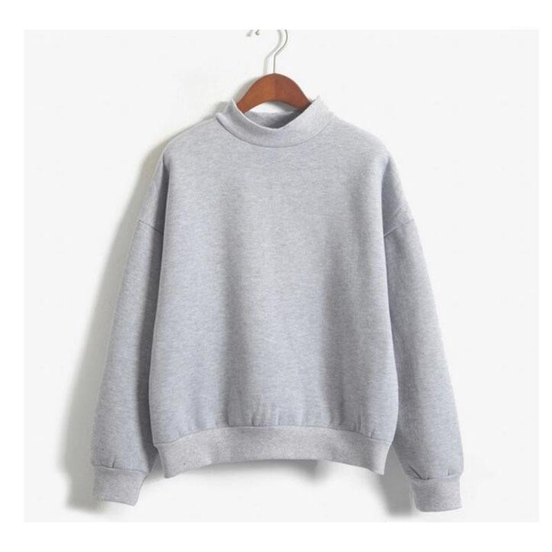 

Winter Round Neck Custom Long-sleeved Sweatshirt Solid Color Pullover Top Warm Sweat Shirt Ladies Loose Casual Jacket Women' Hoodies & Swea, Black