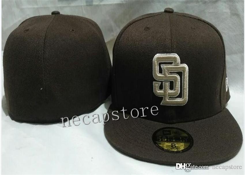 

2021 Men's All Team Fan's SanDiego2 Brown Color Gold SD Fitted Baseball Fitted Hat On Field Mix Order Size Closed Flat Bill Base B