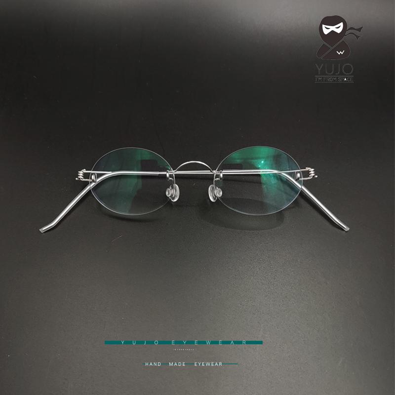 

Fashion Sunglasses Frames Vintage Oval Frameless Prescription Myopia Reading Glasses Hand Customized Retro Anti Blue Light Optical GlassesFa
