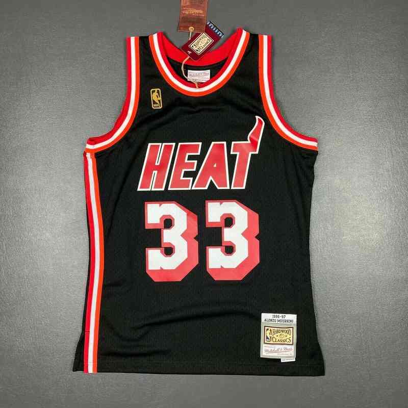 

Alonzo Mourning Mitchell Ness 96 97 Heat Jersey Men's Basketball Jerseys Tall fat Man Big, With pictures