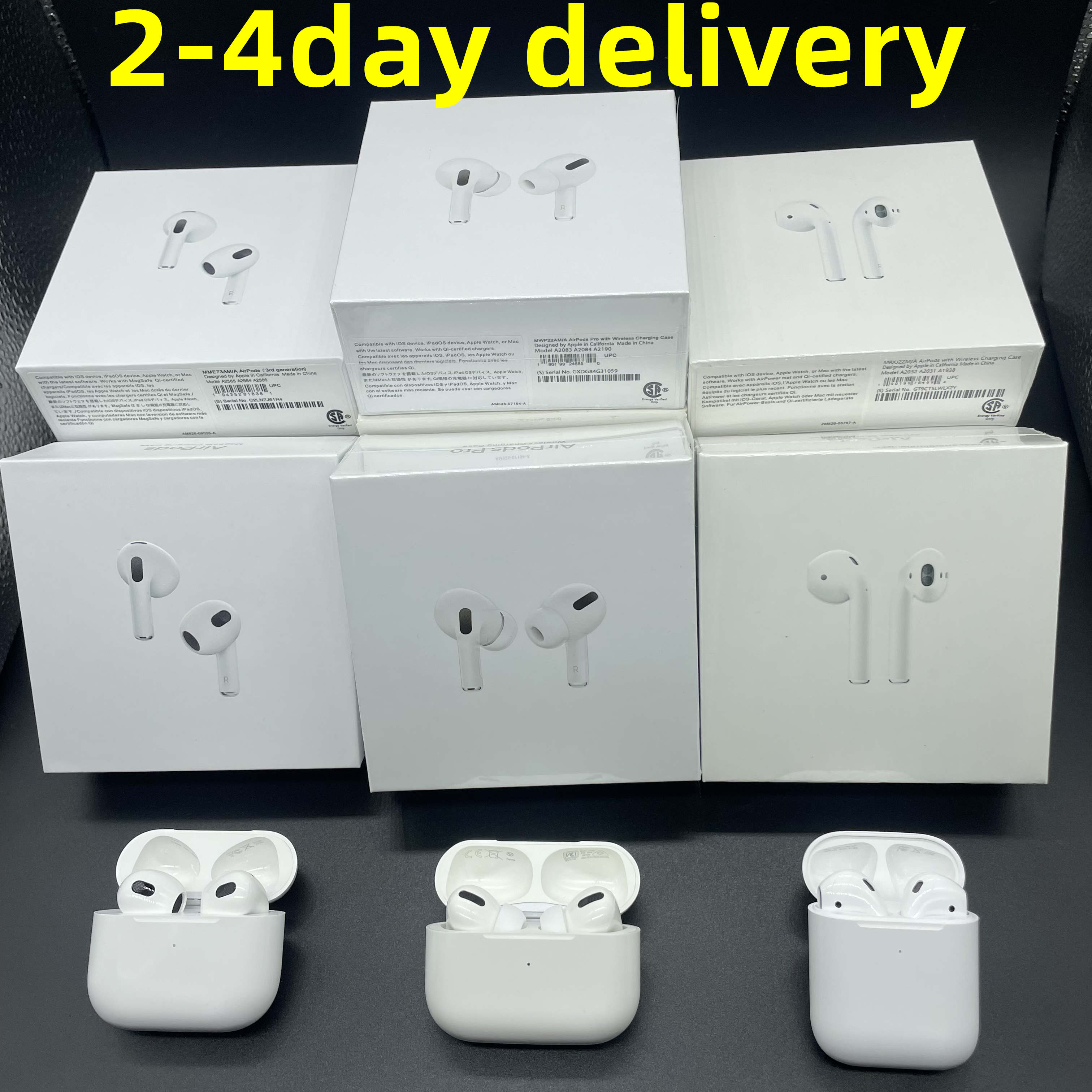 

TOP quality Apple AirPods 3 Pro Air 2 3 Pods Gen 3 Pods Earphones H1 Chip Transparency Wireless Charging Bluetooth Headphones AP3 AP2 Earbuds 2nd Headsets usps