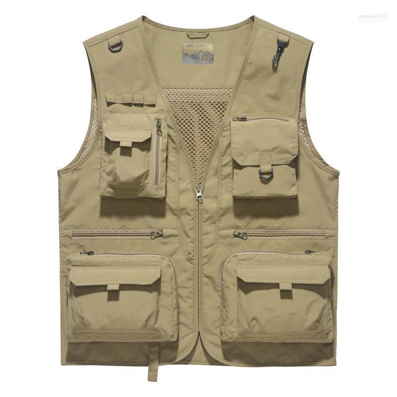 

Fishing Vests Quick Breathable Multi Pocket Mesh Vest Sleeveless Jackets Unloading Pography Hiking Fish GA2831 Stra22, Red