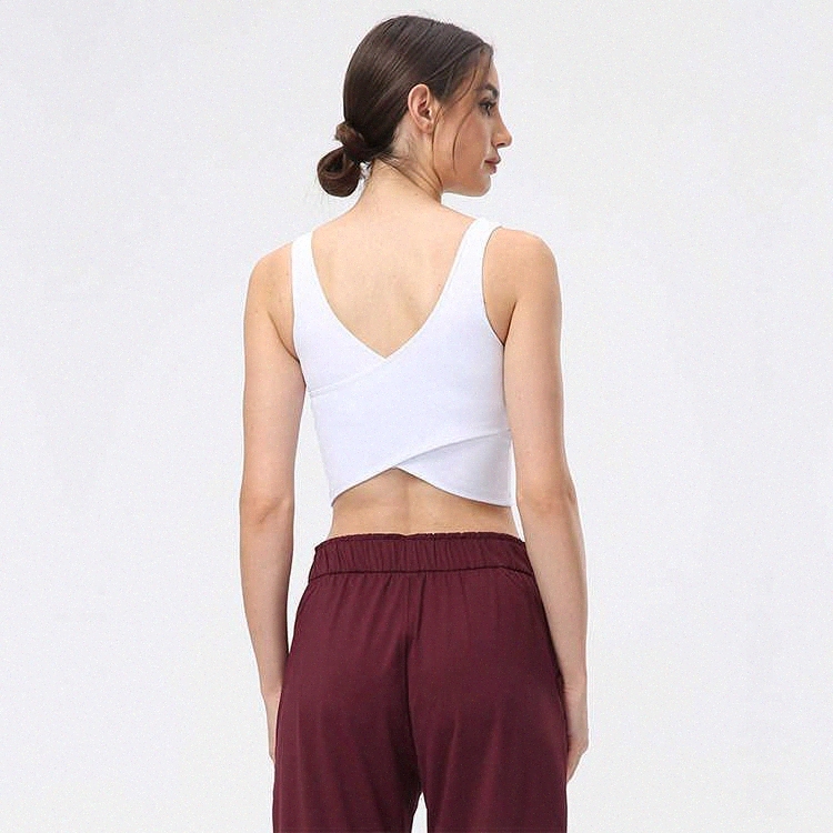 

22s New Yoga Vest Women Padded Align Tank Tops Sports Underwear Gym Clothes with Bra Sexy Cross Back Casual Workout T-shirt for Leggings b2bp#