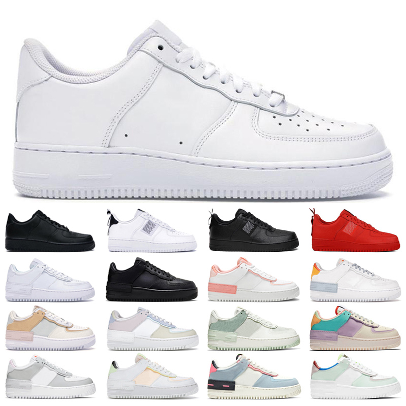 

Men Women 1 Low Casual Shoes Platform Sneakers Classic Triple White Black Mens Trainers Sport Shoe Size 36-45, #1 triple white