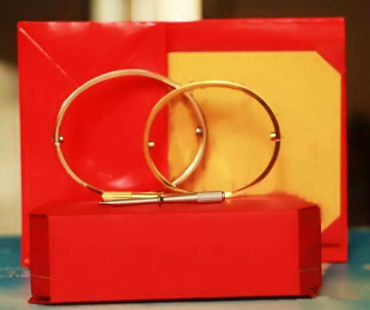 

Steel Love Stainless Bracelets silver rose gold Bangles Women Men Screw Screwdriver carter love Bangle Couple Jewelry with original box set