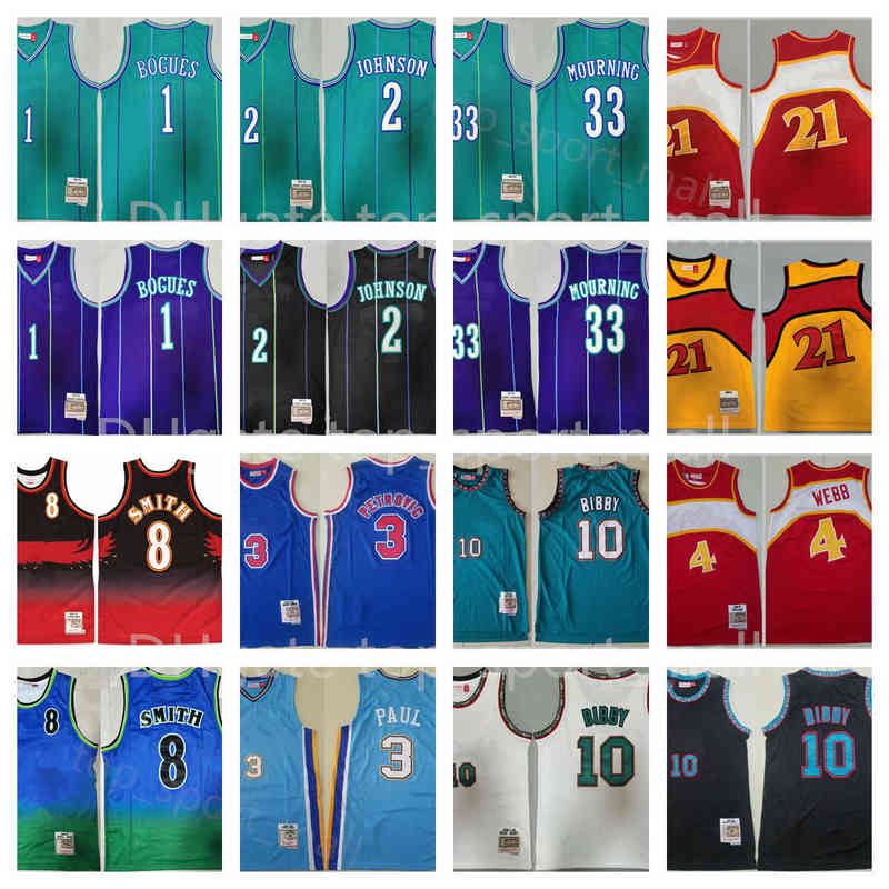 

Basketball Mitchell and Ness Spud Webb Jersey Tyrone Muggsy Bogues Larry Johnson Alonzo Mourning Chris Paul Steve Smith Michael Mike Bibby D, Photo g