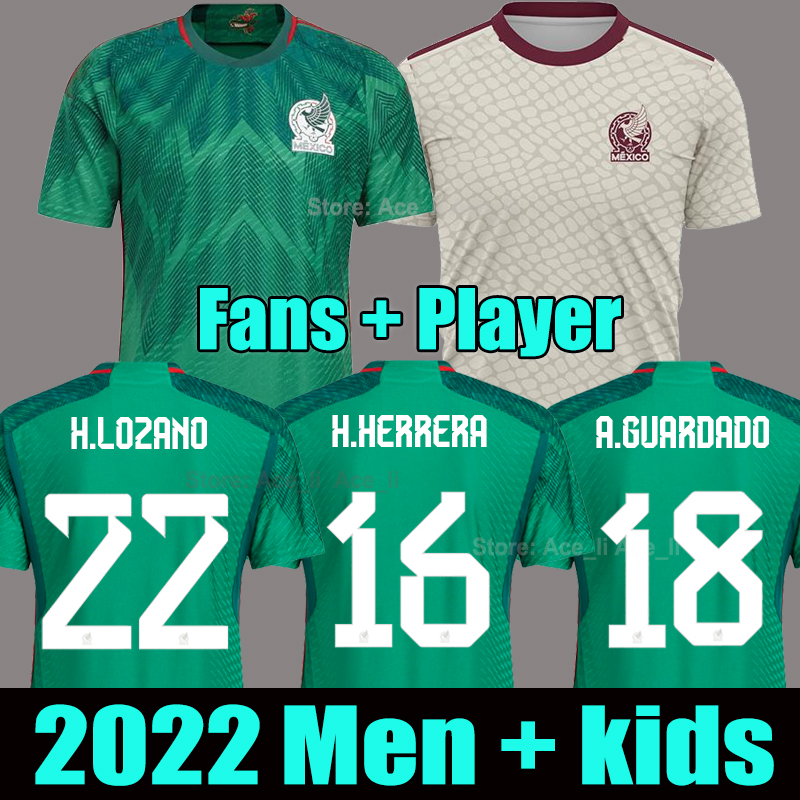 

World H.LOSANO cup 2022 new Mexico HOME soccer jersey fans player version 2023 CHICHARITO G DOS SANTOS ALVAREZ RAUL 22 23 AWAY football shirt men kids kit, 2022 kids white