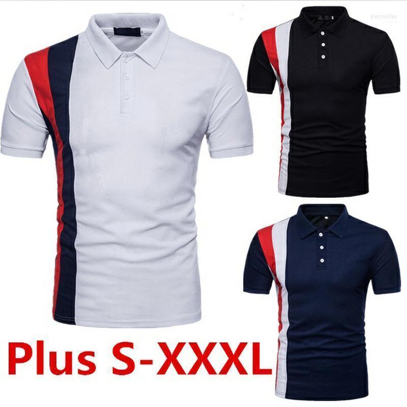 

Men' Polos Men Shirt Short Sleeve Contrast Color Clothing Summer Streetwear Casual Fashion TopsMen' Men'sMen' Bles22, White