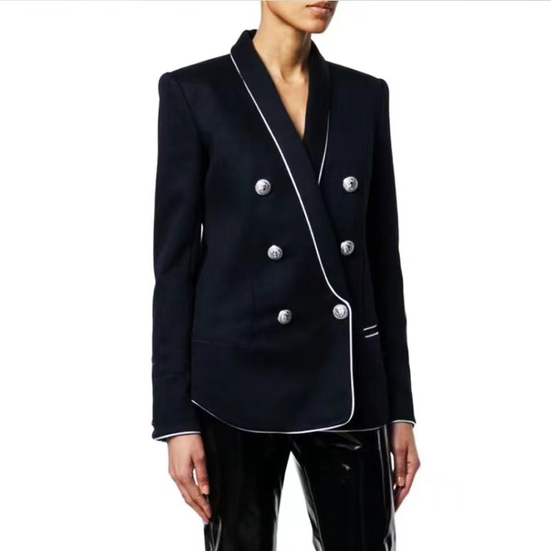 B071 Womens Suits designer Blazers Tide Brand High-Quality Retro Fashion Black Series Suit Jacket Lion Double-Breasted Slim Plus Size Women'