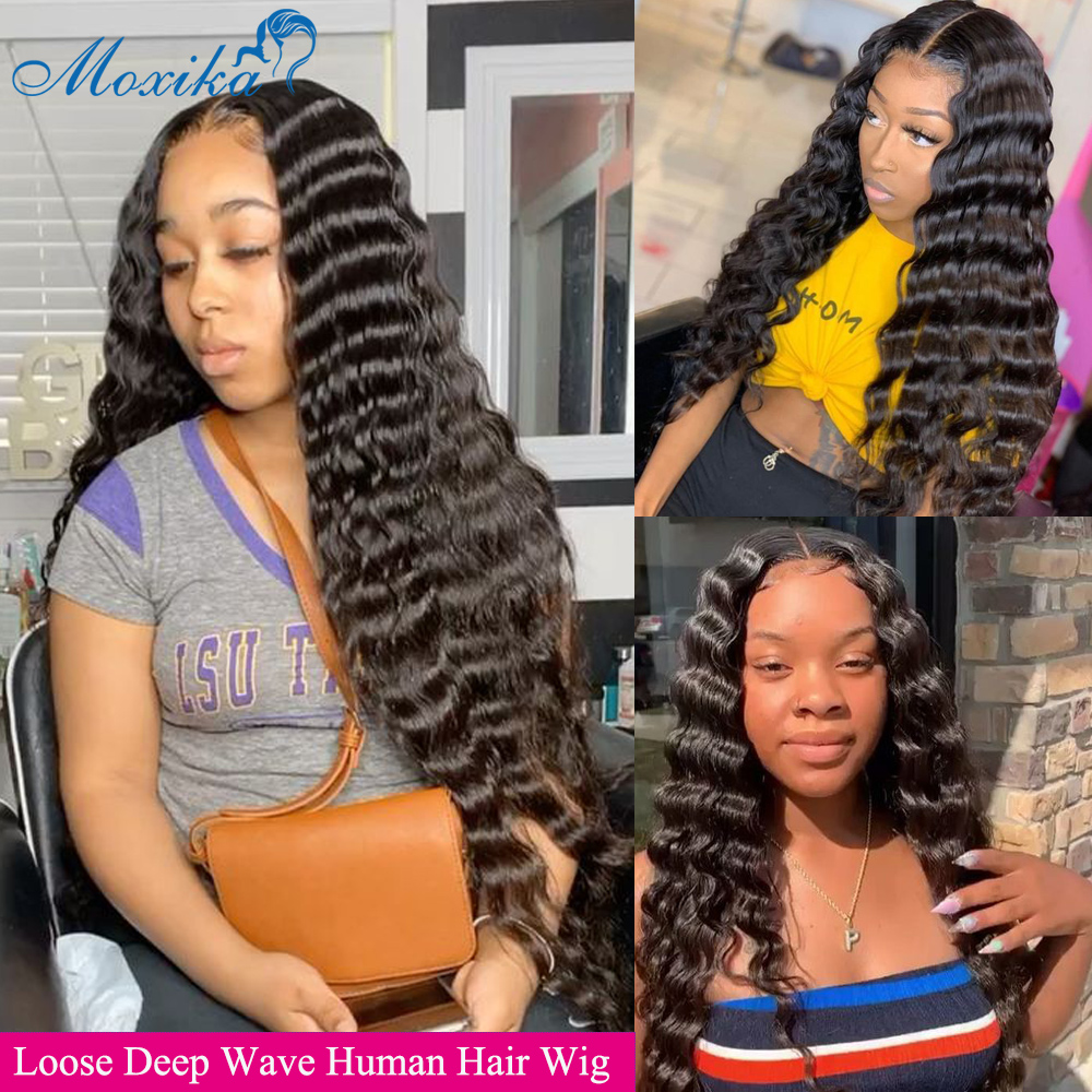 

LX Brand Loose Deep Wave Wig Deep Wave Lace Front Wig Lace Frontal Wig Loose Wave Lace Front 13x6 Front Deepwave Frontalfactor, Natural color