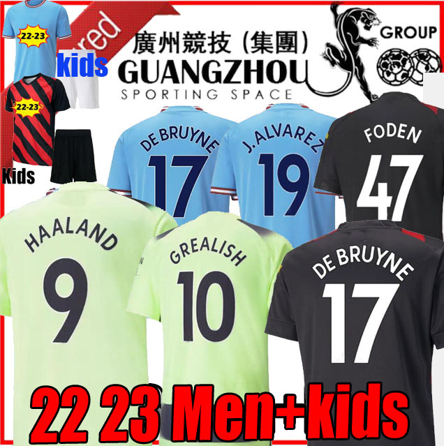 

21 22 23 HAALAND SOCCER JERSEYS GREALISH STERLING MANS CITIES MAHREZ fans player version DE FODEN 2022 2023 football tops shirt kids kit sets uniform Boys PHILLIPS, 21/2 away