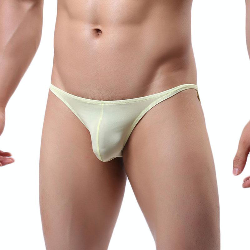 

Underpants Men Sexy Underwear Nylon Briefs Low Rise U Convex Pouch Brief Stretch Breathable Thin Brand BriefsUnderpants, Black