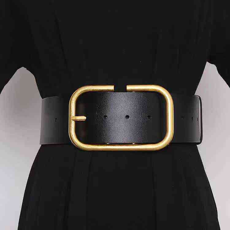 

Womens Belts Designer Waistband Woman Belt Smooth Buckle Width 8.5cm 4 Colors Optional High Quality Cowhide