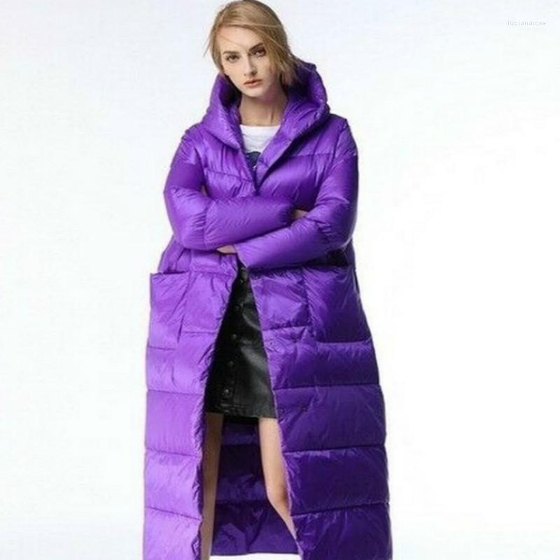 

Women' Down & Parkas 2022 Autumn Winter Women Long Hooded Jacket Fashion Warm Coat Minimalist Parka Overcoat Elegant Oversize Outwear1 Luci, Purple