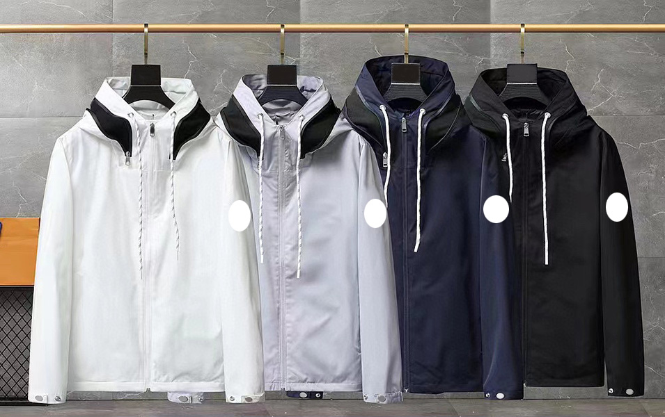 

4 Colors Arm Big Rubber Logo mens jacket Hat Zipper Hidden Letters windbreaker France Fashion Brand jackets, Supplement (not shipped separately)