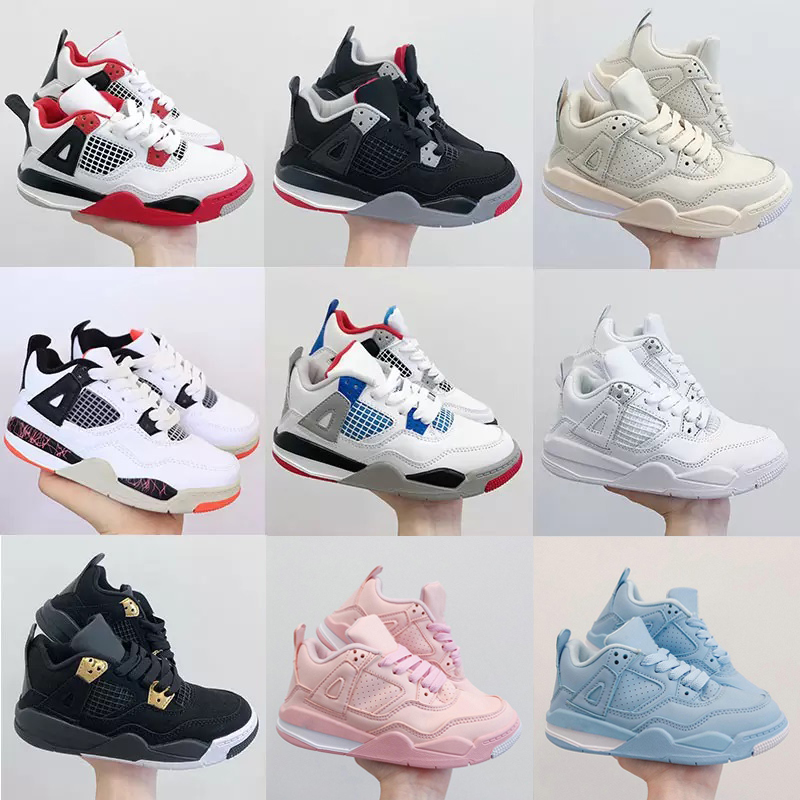 

Kids Athletic Outdoor Basketball Shoes Baby Sneaker 4 Black Cat Royalty Bred Pure Money Toddler TD 4s Preschool Girls Boys Kid Babies Child Sports Sneakers Size 28-35, Color#1