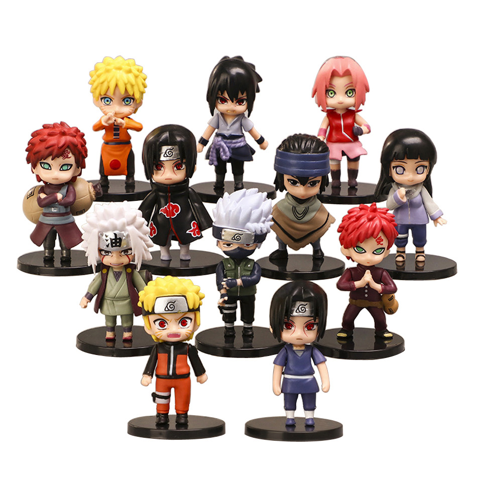 

12pcs/set Anime Movie Naruto Shippuden Hinata Sasuke Itachi Kakashi Gaara Jiraiya Sakura Q Version PVC Figures Toys Dolls Kid Gift