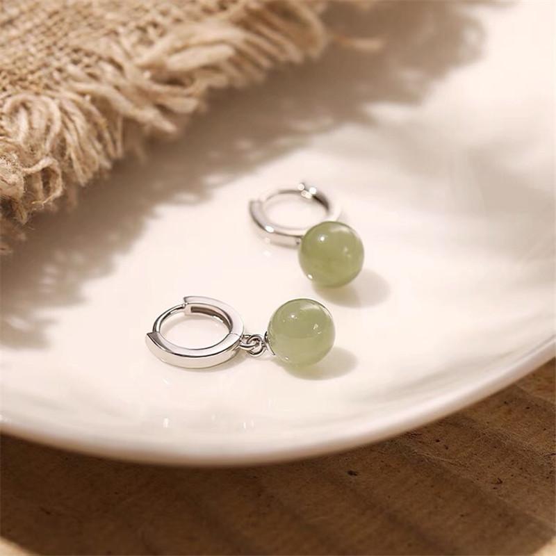 

Hoop & Huggie Trend Tassel Jade Round Earrings For Women Pendientes Fashion Party Jewelry Bijoux Femme Eh880Hoop