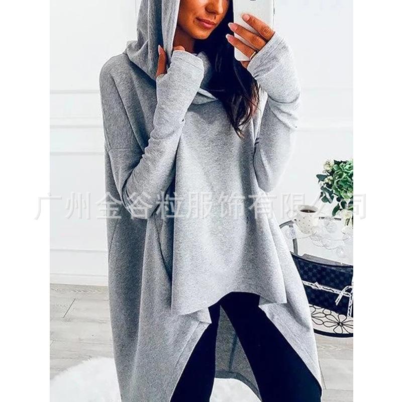 

Women' Hoodies & Sweatshirts European Style Woman Sweatshirt Fashion Hooded Female Pullover Jumper, Black