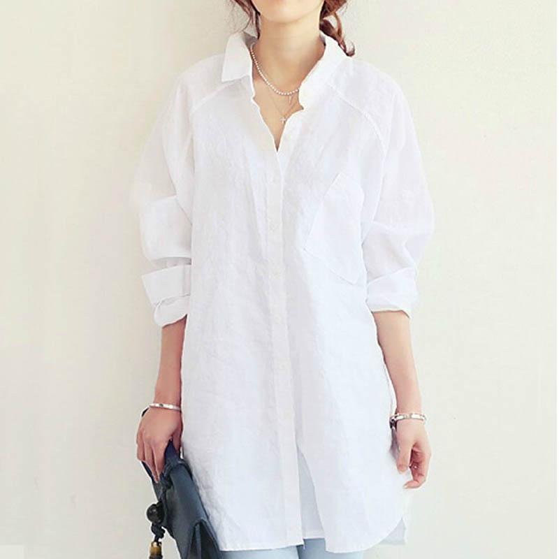 

Nice Women Tee Top Long Sleeve Cotton Linen Blouse Spring Summer Fashion 88 Women' Blouses & Shirts, Blue