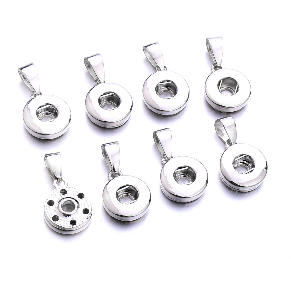 

Silver Gold Alloy 12mm 18mm Ginger Snap button Base charms For Snaps Bracelet Necklace DIY Jewelry Accessory