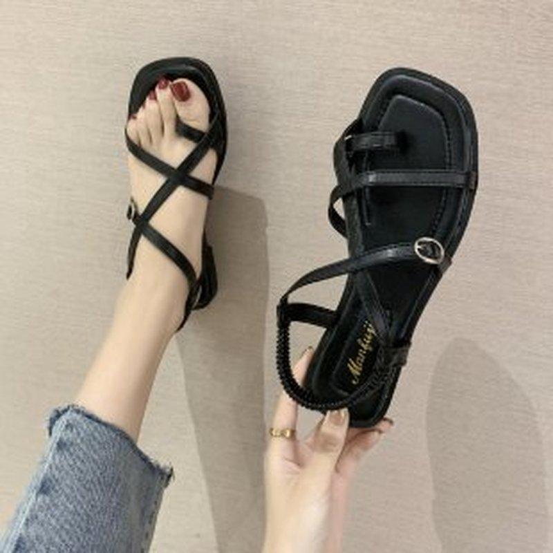

Sandals Summer Flat Low-heeled Flat-heeled Women's Roman Shoes All-match Casual ZapatosSandals