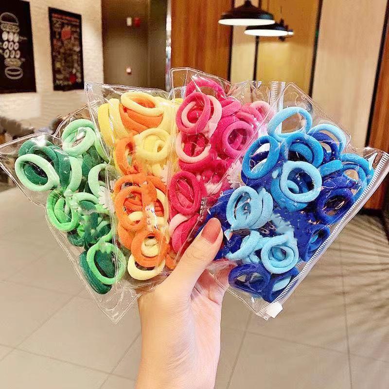 

Hair Accessories Good Quality 50Pcs Kids Nylon Colorful Cute Girls Tie Bands Children Scrunchie Small Elastic Headband AccessoriesHair